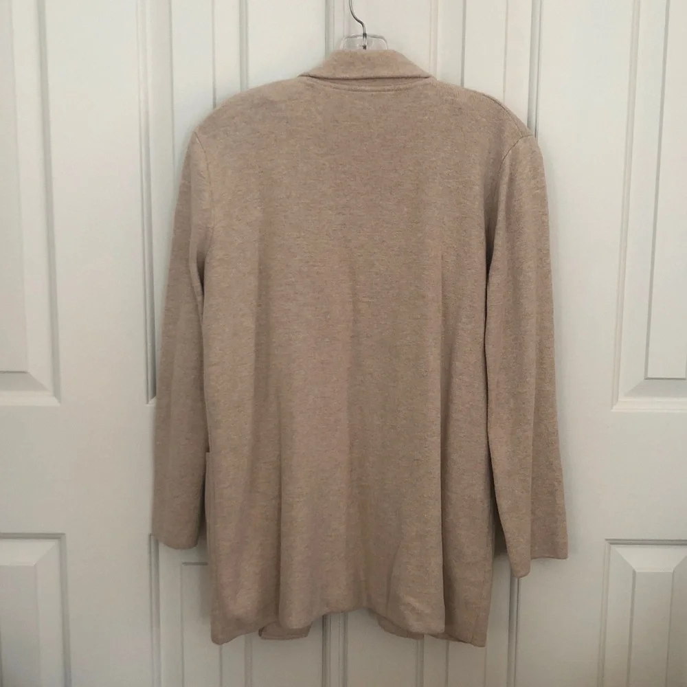 J. Crew Women's Open Front Tan Cardigan with Patch Pockets